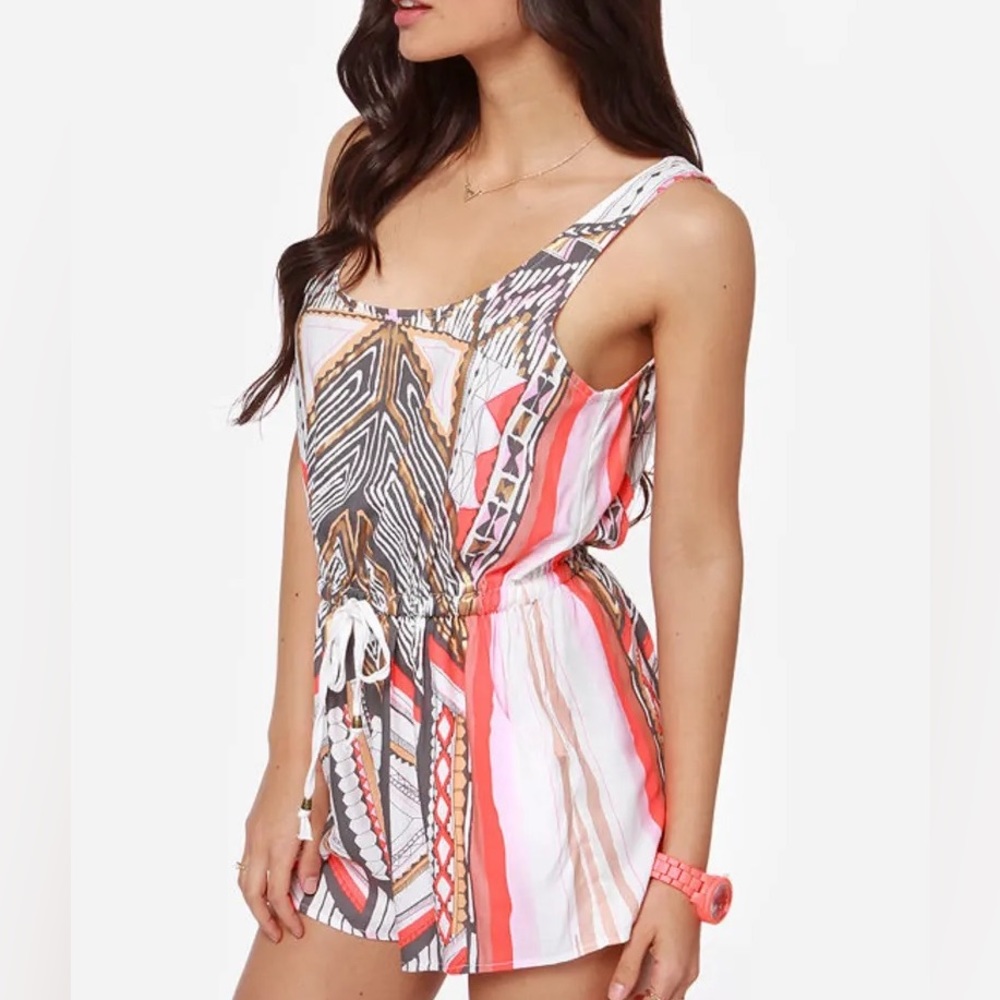 AVA | Mayan Ivory Print Romper